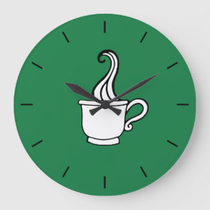 Green Coffee Diner Wall Clock