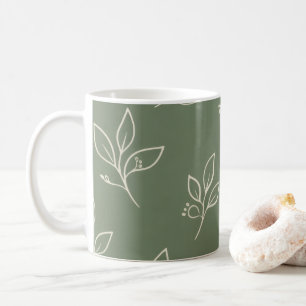 Green Coffee Mug   Leaf Design Mug