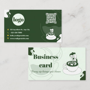 Green Coffee Shop Loyalty Card Design