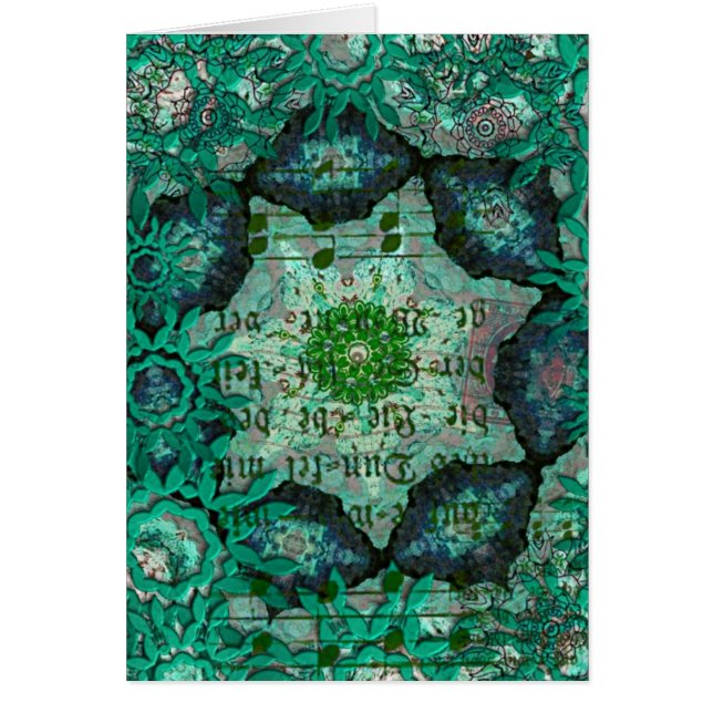 Green Collage, All Occasion Blank Greeting Card (Front)
