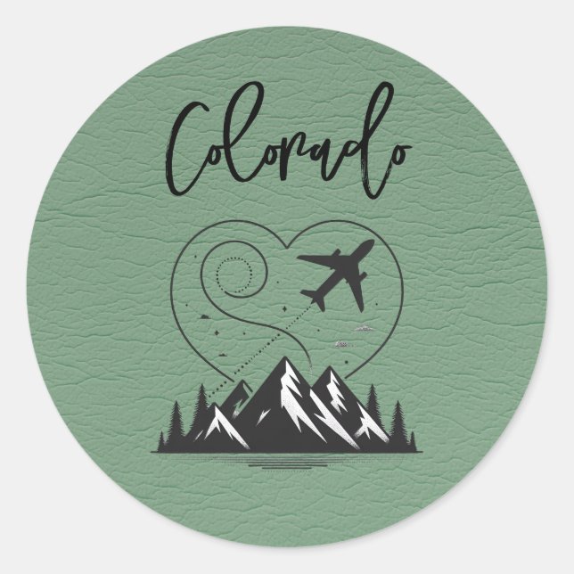 Green Colorado Passport  Classic Round Sticker (Front)