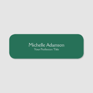 Green Colour Professional Plain Modern Name Tag
