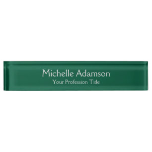 Green Colour Professional Plain Modern Nameplate