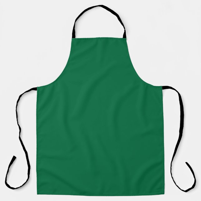 Green Colour Simple Monochrome Plain Green Apron (Front)