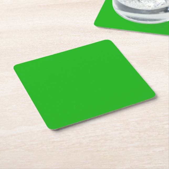 Green Colour Square Paper Coaster (Angled)