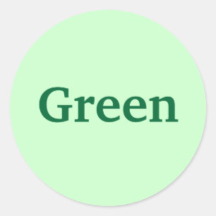 Green Colour Word on Light Green Stickers