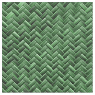 Green Coloured Basket weave Pattern Fabric