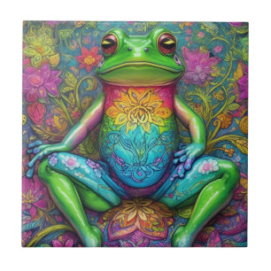 Green Coloured Frog Ceramic Tile Sets