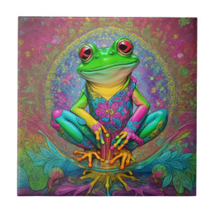 Green Coloured Frog Ceramic Tile Sets