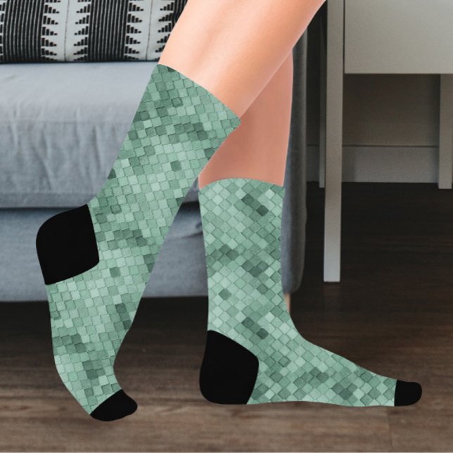 Green Colourful Diagonal Socks (Creator Uploaded)
