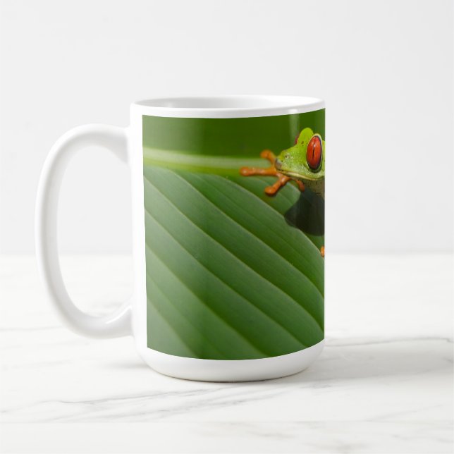 Green Colourful Jungle Tree Frog Coffee Mug (Left)