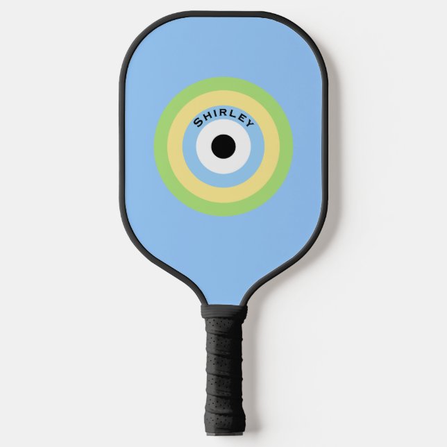 Green Combination Bullseye by Shirley Taylor Pickleball Paddle (Front)