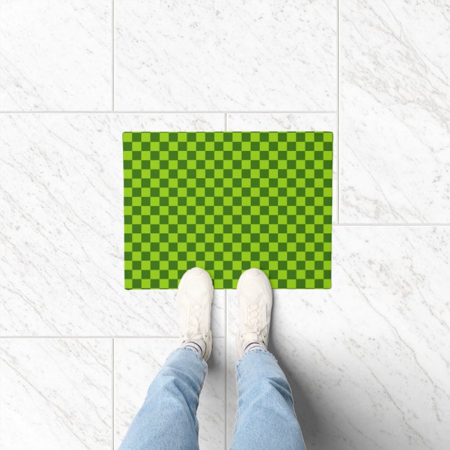 Green Combination Classic Chequerboard by STaylor Doormat (Indoor)