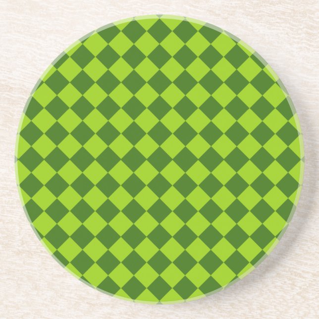 Green Combination Diamond Pattern by STaylor Coaster (Front)