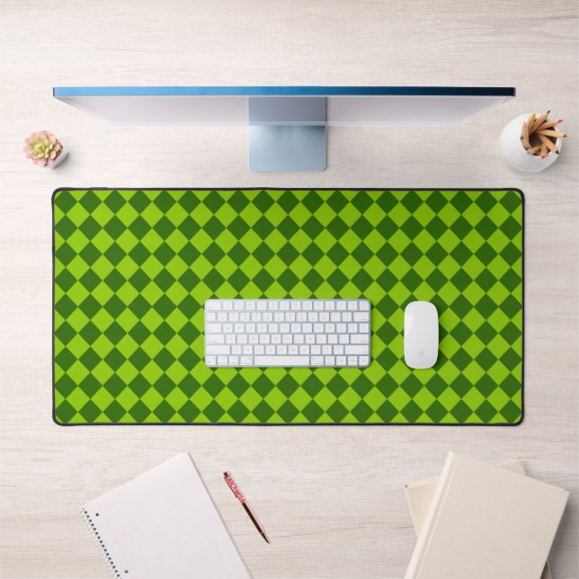 Green Combination Diamond Pattern by STaylor Desk Mat (Office 1)