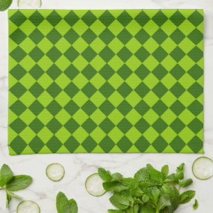 Green Combination Diamond Pattern by STaylor Tea Towel