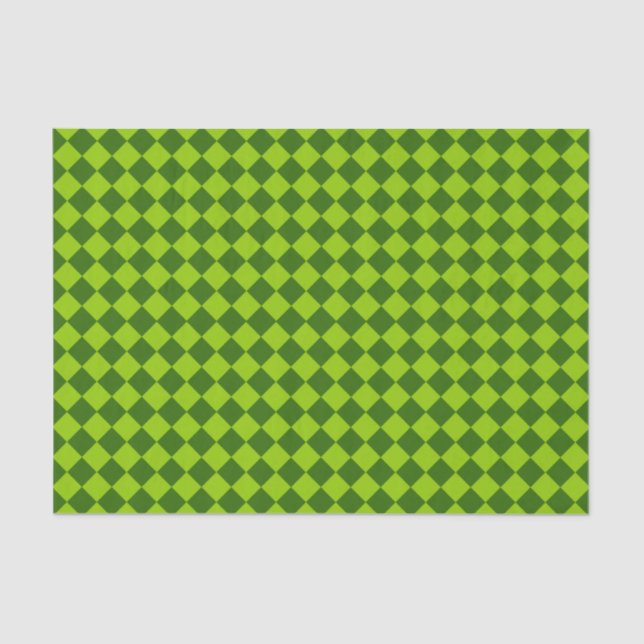 Green Combination Diamond Pattern by STaylor Tissue Paper (Front)