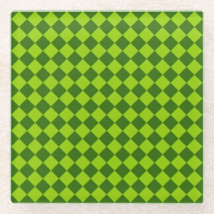 Green Combination Diamond Pattern Glass Coaster