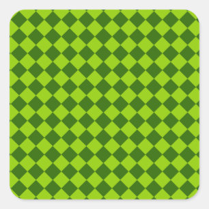 Green Combination Diamond Pattern Square Sticker
