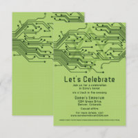 Green Computer Circuit Board Bar Mitzvah Reception