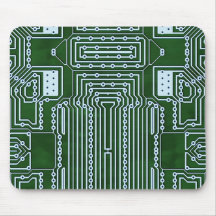 Green Computer Circuit Board White Lines Pattern