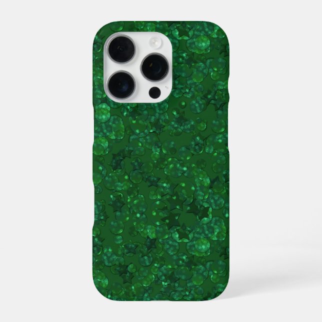 Green, confetti, glitter iPhone case (Back)