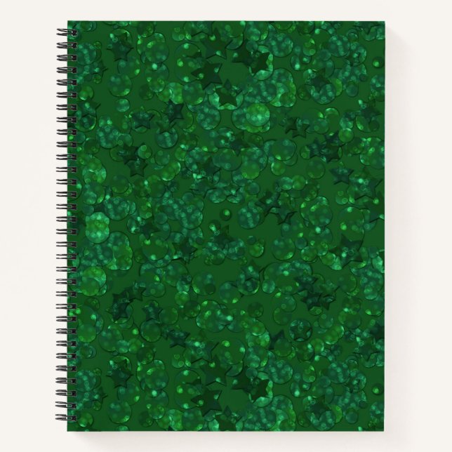 Green, confetti, glitter notebook (Front)