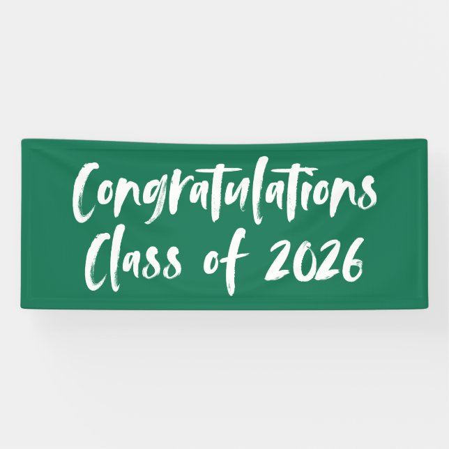 Green Congratulations Class of 2022 Graduation Banner (Horizontal)