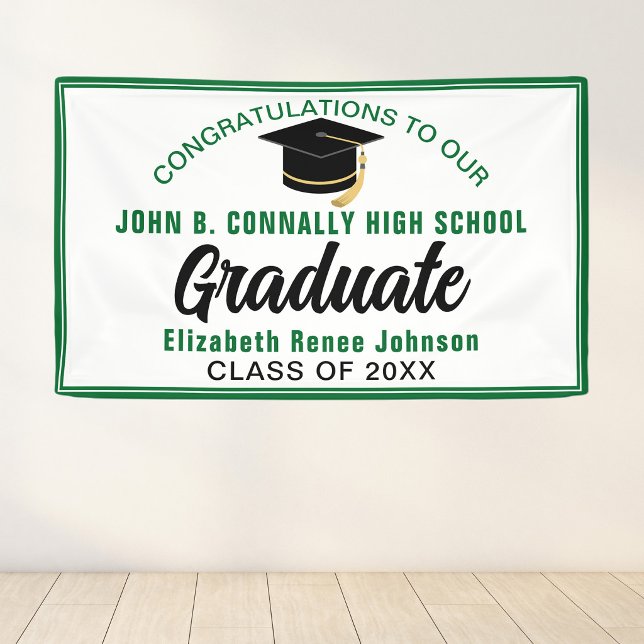 Green Congratulations Graduate Customised Party Banner (Creator Uploaded)