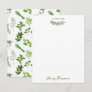 Green Cooking Culinary Garden Herbs Custom Name Card