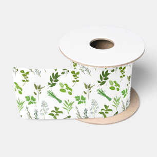 Green Cooking Culinary Garden Herbs Satin Ribbon