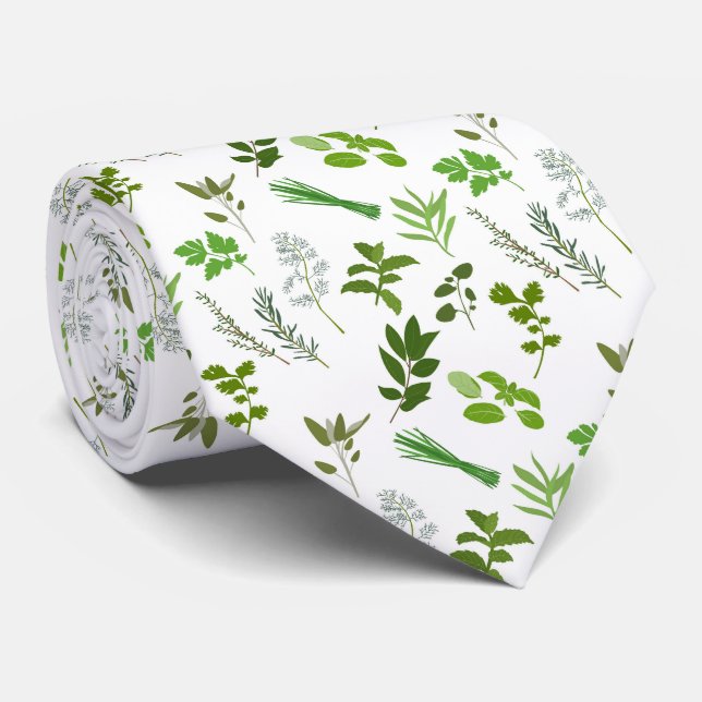 Green Cooking Culinary Garden Herbs  Tie (Rolled)
