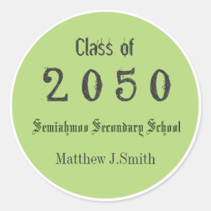 green, cool, fun graduate stickers