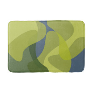 Green, cool, trendy, modern wavy organic shapes bath mat