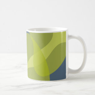 Green, cool, trendy, modern wavy organic shapes coffee mug
