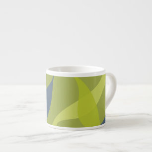 Green, cool, trendy, modern wavy organic shapes espresso cup