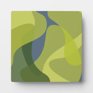 Green, cool, trendy, modern wavy organic shapes plaque