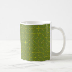 Green, cool, trendy, playful leaf abstraction coffee mug