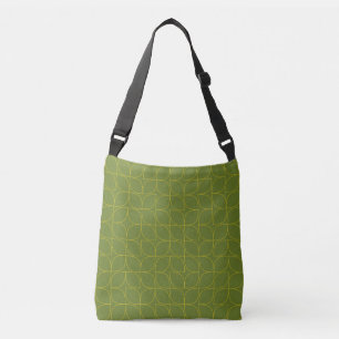 Green, cool, trendy, playful leaf abstraction crossbody bag