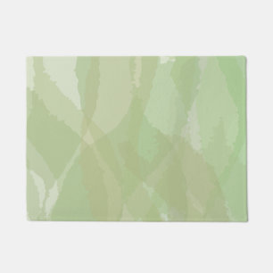 Green, cool, trendy watercolor abstract pattern doormat