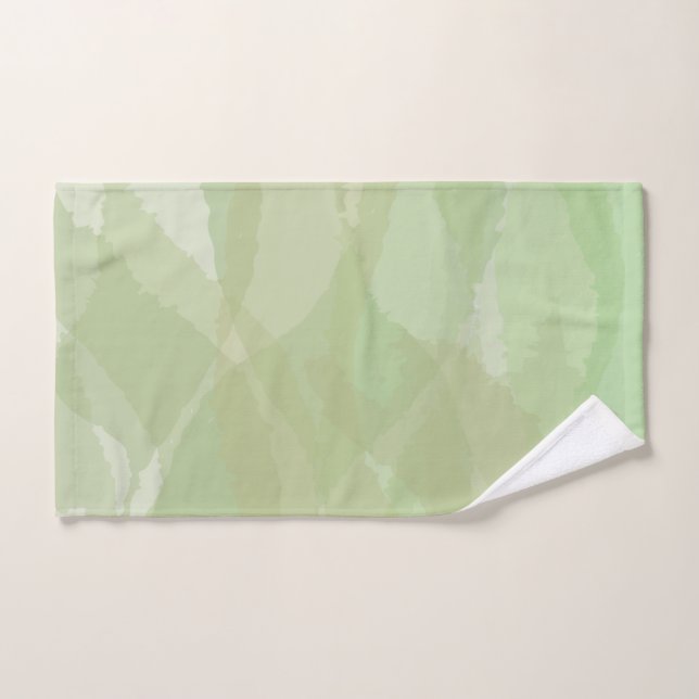 Green, cool, trendy watercolor abstract pattern hand towel (Hand Towel)