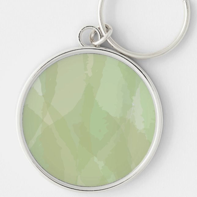 Green, cool, trendy watercolor abstract pattern key ring (Front)