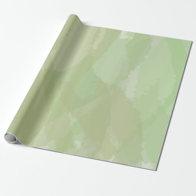 Green, cool, trendy watercolor abstract pattern wrapping paper (Unrolled)