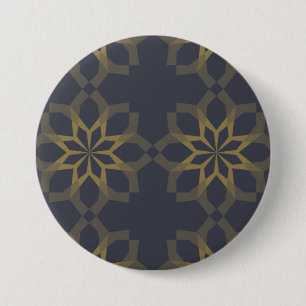 Green, cool, unique, trendy flower abstraction 7.5 cm round badge
