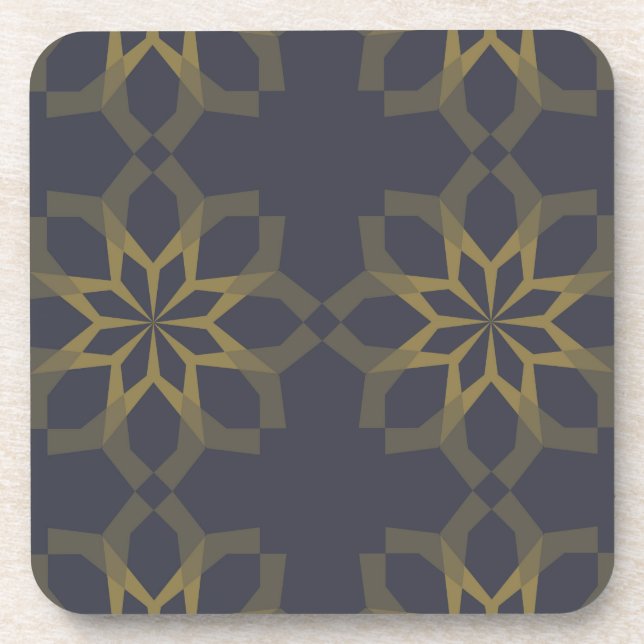 Green, cool, unique, trendy flower abstraction coaster (Front)