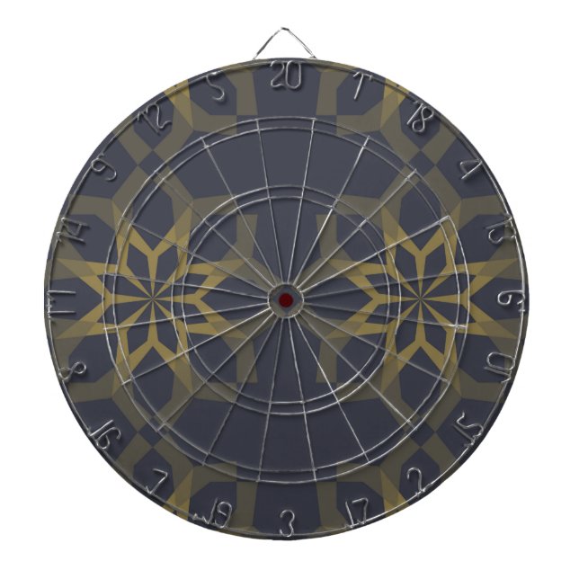 Green, cool, unique, trendy flower abstraction dartboard (Front)