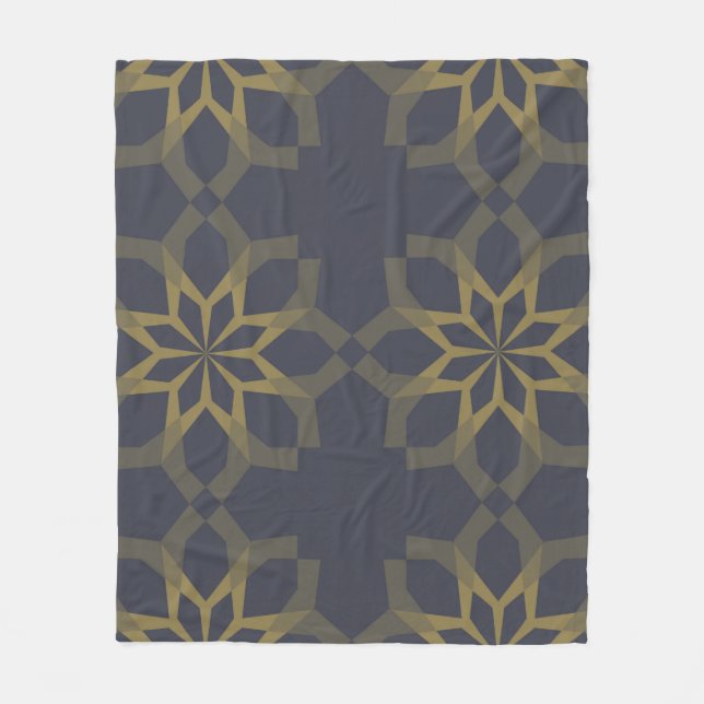 Green, cool, unique, trendy flower abstraction fleece blanket (Front)