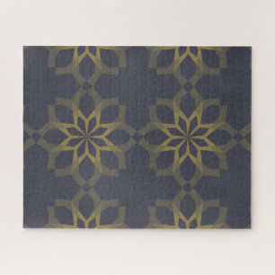 Green, cool, unique, trendy flower abstraction jigsaw puzzle