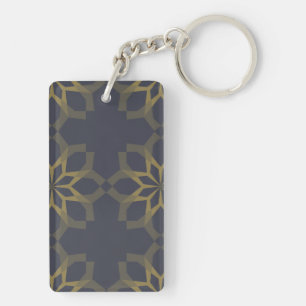 Green, cool, unique, trendy flower abstraction key ring