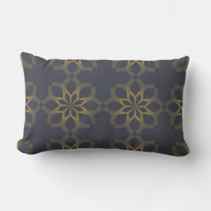 Green, cool, unique, trendy flower abstraction lumbar cushion